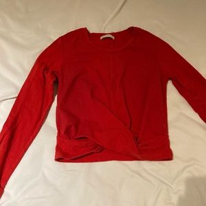Red long-sleeved top from Zara
